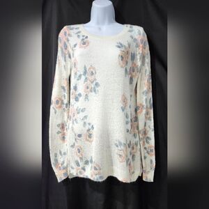 LC Lauren Conrad Women's Floral Sweater Size XS Feminine Romantic Cottagecore